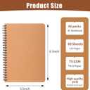 miikoul 60 Packs A5 Spiral Lined Notebooks, Kraft Paper Cover, 8.0"5.6", 60 Sheets/120 Pages, Ruled Notebooks Bulk, Hardcover Journal Notepad Travel Notebooks for Office and Back to School Supplies
