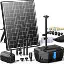 NFESOLAR Solar Water Fountain Kit, Pond Filter with 20W Solar Panel, 120 GPH Solar Water Pump, 4 Sprayers for Outdoor Pond 120-300 Gallons, Fish Tank and Garden Water Features N3212