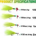 Shad Darts Crappie Jigs Head Bucktail Hair Jig for American Shad Crappie Bass Fishing Lures 1/16oz 1/8oz 1/32oz 1/4oz 25 Pack