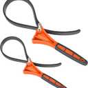 2-Pack Rubber Strap Wrench,Oil Filter Wrench Diameter 4" and 6" Heavy Duty Adjustable Blet Wrench for Jar Opener,Water Filter,Plumbing,Sink,Faucet(Orange)