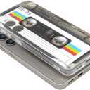 FAteamll Case for Galaxy S25 Shockproof Scratchproof with TPU Soft Bumper Retro Cassette Tape Case Compatible with Samsung Galaxy S25