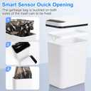 Anborry Bathroom Trash Cans with Lid Touchless Automatic Motion Sensor 4 Gallon Small Garbage Can, Smart Electric Plastic Narrow Garbage Bin for Living Room Bedroom Office Kitchen (White)