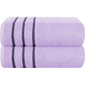 MyOwn Cotton 2 Pack Oversized Bath Towel Set 28x55 inches, Large Bath Towels, Ultra Absorbant Compact Quickdry & Lightweight Towel, Ideal for Gym Travel Camp Pool - Purple, 71620
