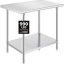 OSTBA Stainless Steel Prep Table 24 x 36 Inches | NSF certified work table with adjustable undershelf for kitchen, garage, restaurant and hotel