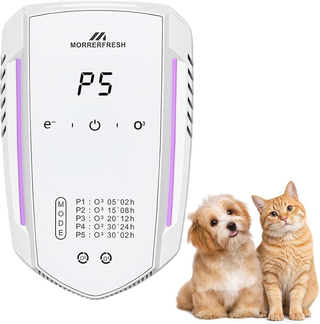 Odor Eliminator for Strong Odor 99% Cat Litter Deodorizer Dog Poof Odor Removal Air Ionizers for Home Portable Air Purifier for Pets Toilet Wardrobe Shoe Garage Room Cabinet (ivory)