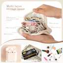 2 Pcs Small Travel Jewelry Case Bridesmaid Gift for Bachelorette Wedding Day, Mini Jewelry Pouch Organizer Bag with Zipper, Portable Waterproof Velvet Jewelries Bag for Rings, Necklaces (Beige)