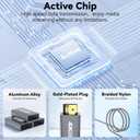 2 x 90 Dergee USB C to HDMI Cable 4K@60Hz High-Speed Type C to HDMI 2.0 Braided Cord,Thunderbolt 3/4 Compatible with iPhone 16/15 Pro/Max, MacBook, iMac, iPad Pro, Galaxy Surface,Dell, HP