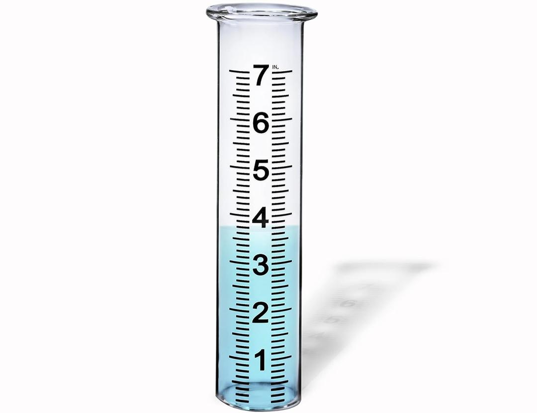 BIUWING 7" Capacity Glass rain Gauge Replacement Tube for Outdoors Yard Garden with Lip, Best Rated, Easy to Read (1 pcs)