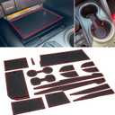 for Toyota Camry Accessories 2018 2019 2020 2021 2022 2023 2024 Custom Cup Holder Insert, Center Console Liner Organizer Door Pocket Mats Pad (Red Trim) - 16 Pcs Set