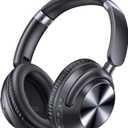 TAGRY Hybrid Active Noise Cancelling Headphones 100H Playtime Wireless Over Ear Bluetooth Headphone with HiRes Audio Fast Charging Comfort Earcups Headsets for Travel Home Office Phone PC Black