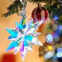 2026 Annual Christmas Ornaments Crystal Snowflake Star, Sparkly Crystal Ornaments for Christmas Tree, Beautiful Christmas Ornaments for Women Girls