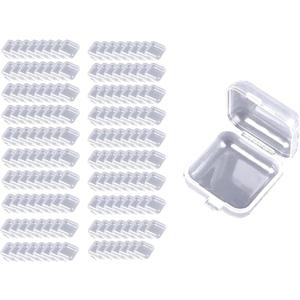 Mini Square Storage Containers and Organizer with Hinged Lid,Transparent Craft Supply Box for Earrings Chains Tiny Items Earplug (160)
