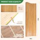 Natural Bamboo Wall Panel for Interior Wall Decor, Pole Wrap Wainscoting Paneling, Eco-Friendly Wall Panels Interior Decor for Living Room, Kitchen Island, Ceiling 48" H x 96" L, Light-carbonized