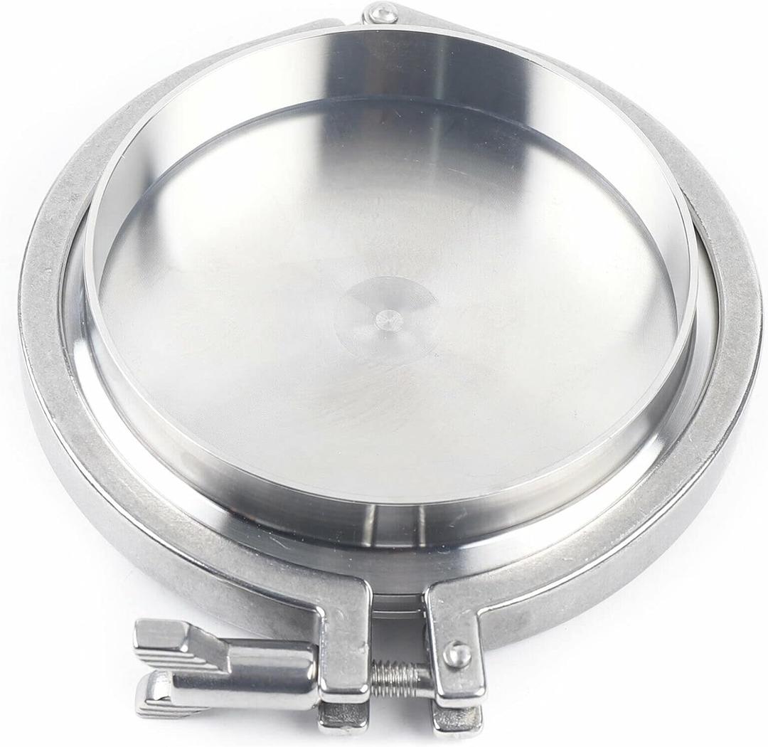 6" (6inch) Stainless Steel Tri-clamp (Tri-Clover Clamp) + 1 Pcs Sanitary Pipe Weld Ferrule + 1Pcs End Cap + 1 Pcs Silicone Gasket,Sanitary Ferrule TC, Sanitary SS303 Set
