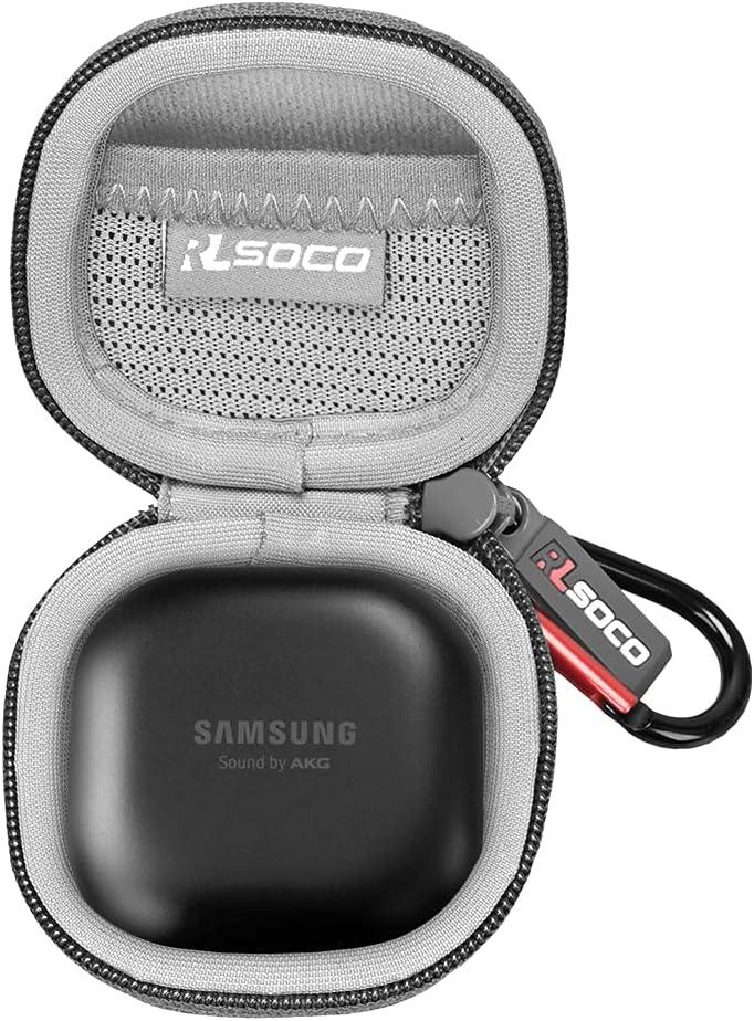 RLSOCO Carrying Case for Samsung Galaxy Buds Core/Galaxy Buds FE/Galaxy Buds 2 Pro/Galaxy Buds Pro/Galaxy Buds 2/Galaxy Buds Live True Wireless Bluetooth Earbuds - Grey (Case Only)