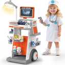 Dreamon Doctor Kit for Toddlers 3-5 Pretend Play Toys - 29 Pcs Kids Dentist Cart Play Set with Light and Costume - Role Play Medical Toy for 3+ Year Old Boys and Girls Christmas Birthday Gifts