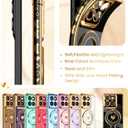 for Motorola Moto G Stylus 5G 2025 Love Heart Kickstand Case with 2X Screen Protector: Luxury Plated Gold Edge Slim Soft TPU Shockproof Protection Case for Moto G Stylus 5G 2025 (Black)