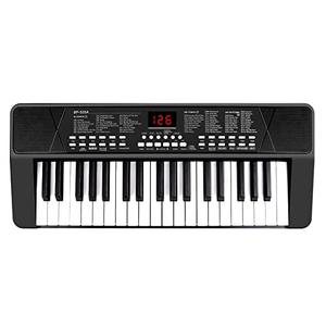 M SANMERSEN Piano Keyboard for Beginners, 37 Keys Built-in 1200mA Rechargeable Battery Electronic Piano Keyboards Portable Music Pianos Keyboard with Mic LED Screen Teaching Gift for Beginners, Black