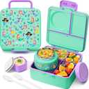 Fimibuke Bento Lunch Box for Kids Adult, 3-4 Compartment 60OZ Toddler Lunch Box Container with Leakproof 8OZ Insulated Food Jar, Sauce Jar, Utensil for School Boys Girls, BPA-Free Dishwasher Safe (B6.Underwater Mermaid)