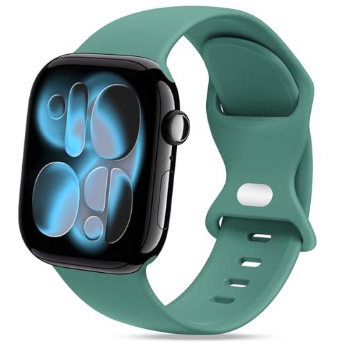 STG Sport Silicone Bands Compatible with Apple Watch Band Ultra 3/2/1 49mm, Series 11/10 46/42mm, 9/8/7 45/41mm, SE 6/5/4 44/40mm, 3/2/1 42/38mm S/M M/L for Women Men, Set of 4