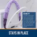 OLANLY Soft Microfiber Bathroom Toilet Lid Cover, Machine Washable Covers, 17.5x15, Stays in Place Rubber Backing, Fits Most Round, Elongated and Oblong Lids, Accessories Decor, Violet