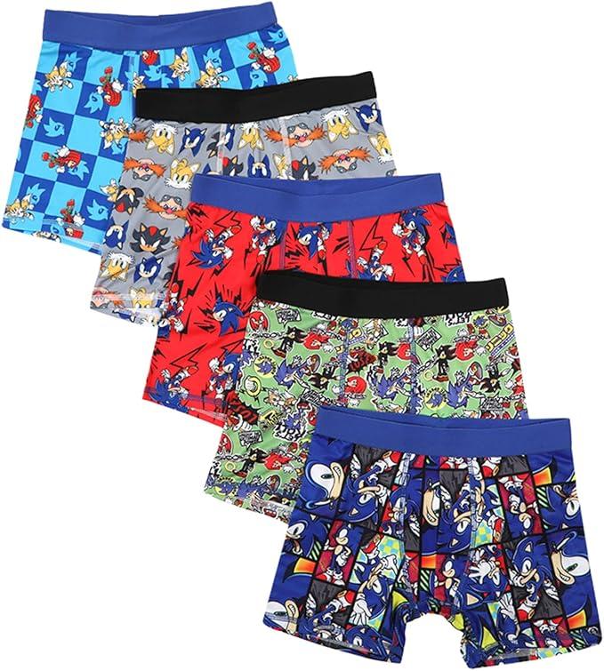 Sonic the Hedgehog Boys Boxer Briefs Set – 5 Pack Kids Underwear, Size 14-16