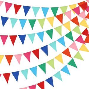 HESTYA 42 Pieces Colorful Pennant Banner Flag Multicolor Bunting Triangle Banner Pennants for Birthdays Classroom School Carnival Garland Outdoor Events Party Hanging Decorations