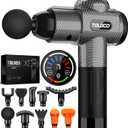 TOLOCO Massage Gun, Deep Tissue Back Massage for Athletes for Pain Relief, Percussion Massager with 10 Massages Heads & Silent Brushless Motor, Carbon