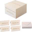 Bonfasvo 100 Pack White Thank You Cards & 100 Pack White Envelopes 4.25 x 6.25 inches Elegant Fold Over Greetings Blank Inside, Handwritten Style For Business Graduation Baby Shower & Wedding