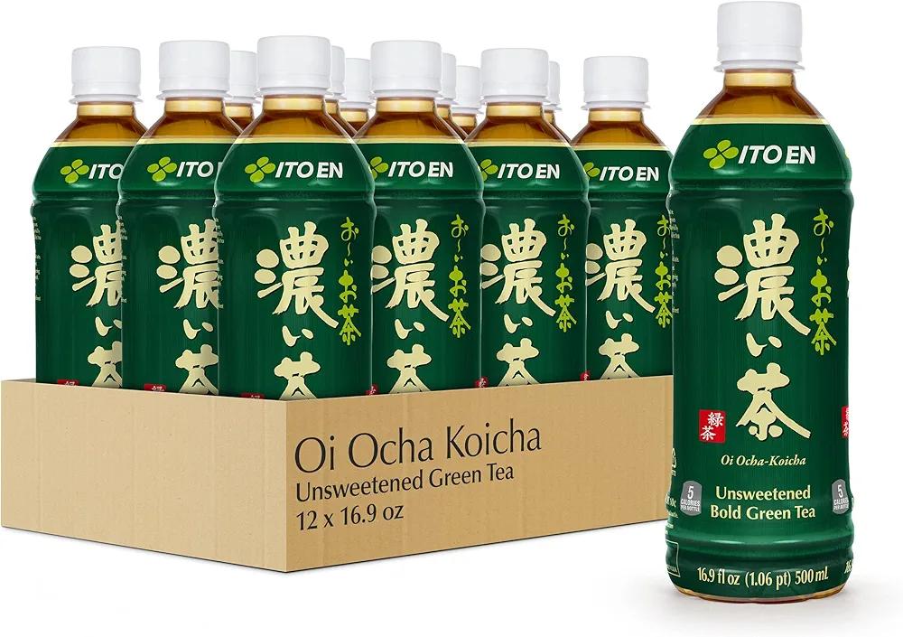 Ito En Oi Ocha Unsweetened Bold Green Tea, 16.9 Fluid Ounce (Pack of 12), Unsweetened, Low Calorie