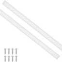 PATIKIL 31 x 2 Inch Door Air Vent Cover, 2 Pcs Heavy Duty Aluminum Grille Ventilation Cover Louvered with Mounting Screws for Cabinet Wardrobe Door, White