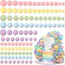 113 PCS 5 Size Colorful Cake Picks - Ball Shaped Cake Topper Pearl Balls Cupcake Cake Insert Topper for Birthday Party Wedding Decoration Supplies (Pink Yellow Blue Purple Green)