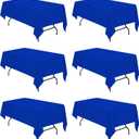 BRILLMAX 6 Pack Royal Blue Tablecloths 60 x 102 Inch for 6ft Rectangle Tables - 150 GSM Polyester Fabric, 15" Standard Drop, Water, Stain & Wrinkle Resistant Cloth Cover for Wedding Dining Buffet