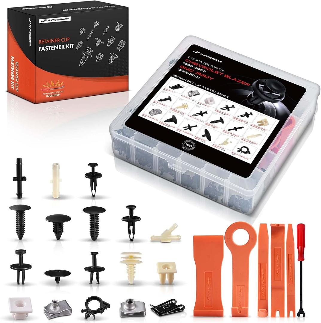 A-Premium 180PCS Fastener Retainer Clip Kit Compatible with Chevrolet, GMC