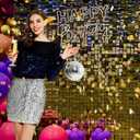 2 Pcs Women's Sequin Skirt, Sparkly Skirt Y2k Stretchy Bodycon Night Out Party Sparkly Mini Skirts for Costumes (L)