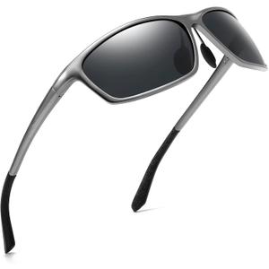 SUNGAIT Sunglasses Men Polarized Rectangle: Sports Sun Glasses UV Protection  Cool Shades for Driving Running Fishing Golf (Gunmetal/Grey) SUNGAIT Sunglasses Men Polarized Rectangle: Sports Sun Glasses UV Protection  Cool Shades for Driving Running Fishing Golf (Gunmetal/Grey)