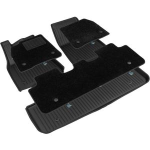 HALOBLK Floor Mats with Nylon Carpet Compatible with Tesla Model Y 2025-2026 (Juniper), All-Weather Protection - Full Set