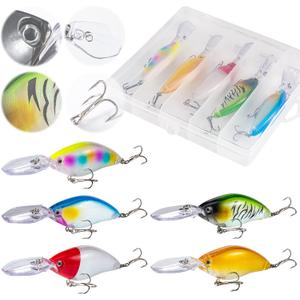 Goture Fishing Lures, Topwater Crankbaits Hard Baits for Bass Trout Freshwater Saltwater, Crank Baits for Bass Fishing, Swimbait Bass Fishing Lures with Tackle Box