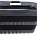 SAMMART 30L (8 Gallon) Collapsible 3 Handled Plastic Laundry Basket - Foldable Pop Up Storage Container/Organizer - Space Saving Hamper/Basket (Grey/Black) 