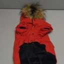 PINA Dog Coats - Waterproof, Warm Winter Jacket with Faux Fur Hood & Pocket, M(Chest 19.6"), Red
