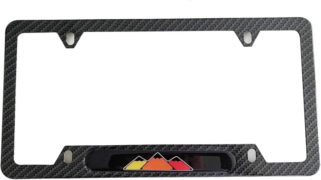 3 Color Mountain License Plate Frame Cover Holder, Carbon Fiber for Toyota Tacoma Tundra 4Runner Off Road, Truck Car Accessories 1PC
