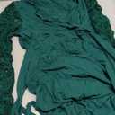 Kranda Womens Vintage Floral Lace Long Sleeve Faux Wrap V Neck Party Long Maxi Dress (Deep Green), XL