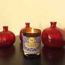 Handmade Glass Ottoman Hammam(Bath) Organic Soap Scent Glass Candle, 14oz 100 Hour Long-Burning, Highly Scented with Eucalyptus, Mint, Lavender. Stress Relief & Aromatherapy. Decorative Gift. (Blue)