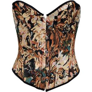 Women Vintage Renaissance Croset Tops Lace Up Boned Underbust Bustier Costume Pirate Victorian Cincher Top, Small