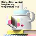 ZZT Insulted 24 OZ Ceramic Coffee mugs With Cute Monster Stickers,Extra Large Mugs,Large Handle Tumblers With Straw,Built In Stainless Steel Insulation Coffee Cups for School,Office,Home (Blue)