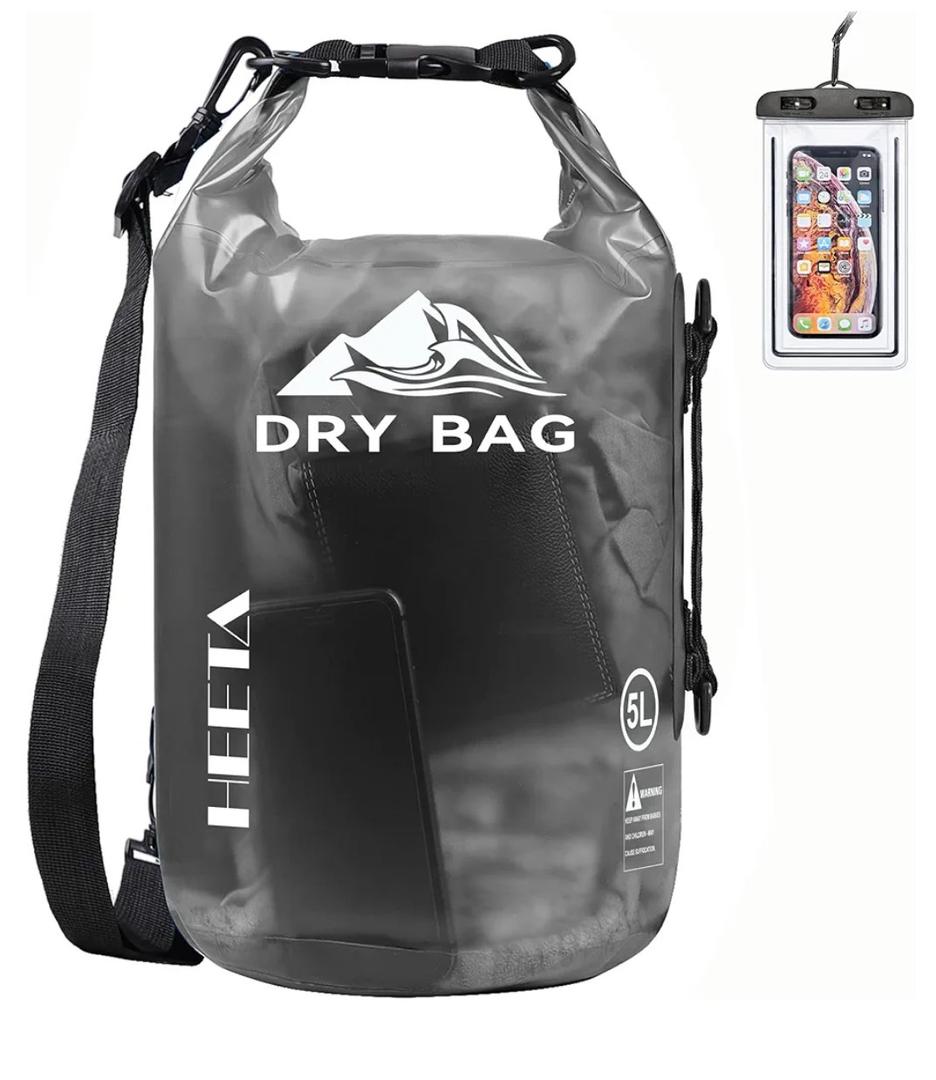 HEETA Dry Bag Waterproof for Women Men, 5L/10L/20L/30L/40L Roll Top Lightweight Dry Storage Bag Backpack with Phone Case for Travel Swimming Boating Kayaking Paddle Board Camping Beach Accessories