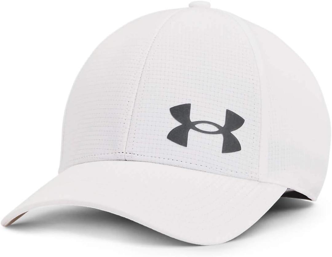 Under Armour Men's Iso-chill ArmourVent Fitted Baseball Cap (Medium-Large, White (100)/Pitch Gray)