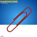 1InTheOffice Jumbo Paper Clip, Vinyl Coated Smooth Large Paper Clips "500 Pieces" (Assorted Brights)