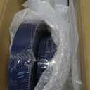 KIRE 175Pcs Blue Plastic Plates with Silver Rim & Disposable Silverware with Blue Handle & Silver-rim Cups & Hand Napkin & Plastic Dinnerware for Parties/Wedding/Graduation