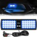 Nilight Blue 48LED Visor Strobe Lights Interior Windshield Emergency Warning Light Super Bright LED for Police Enforcement Firefighters Vehicle Trucks